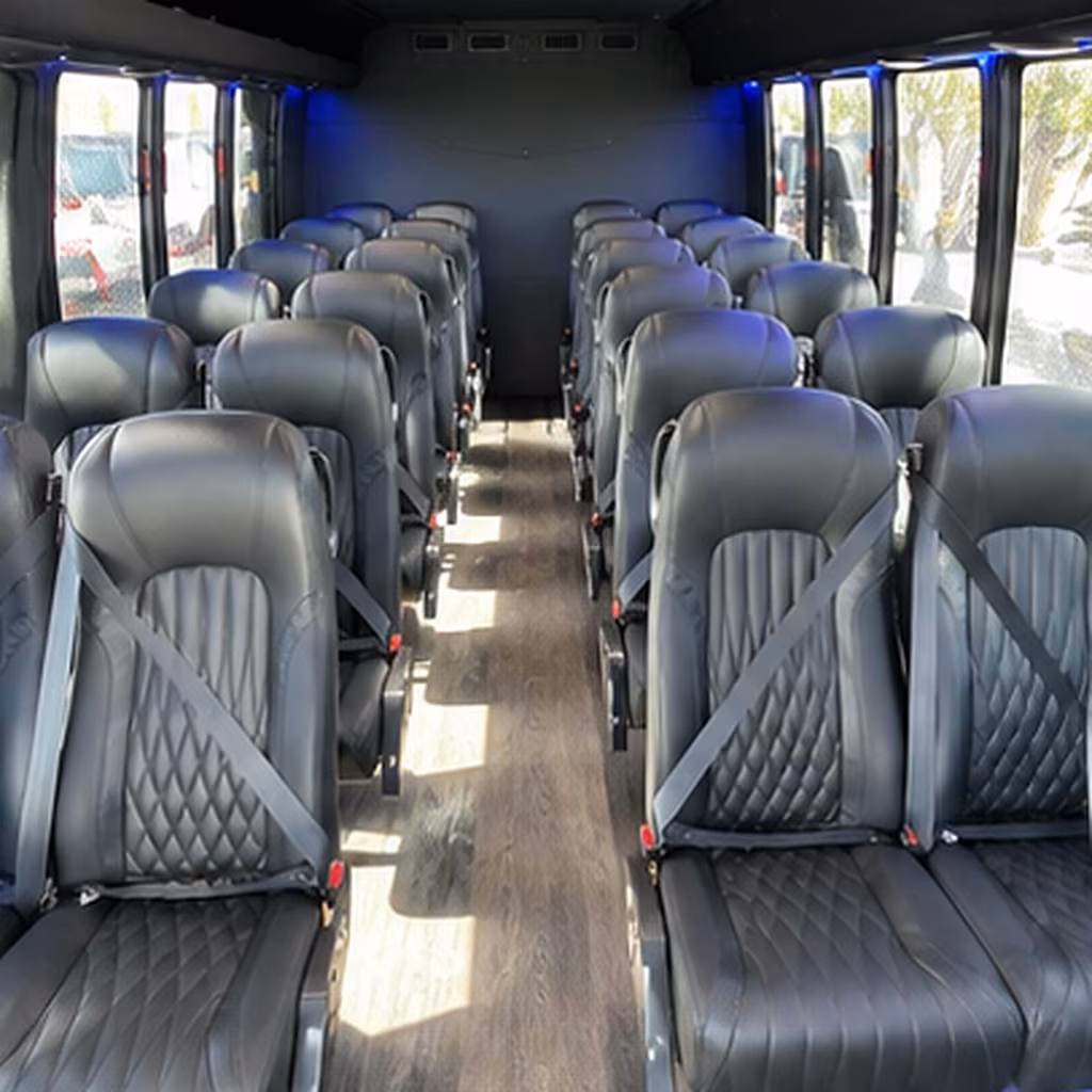 sugar land 28 passenger minibus inside