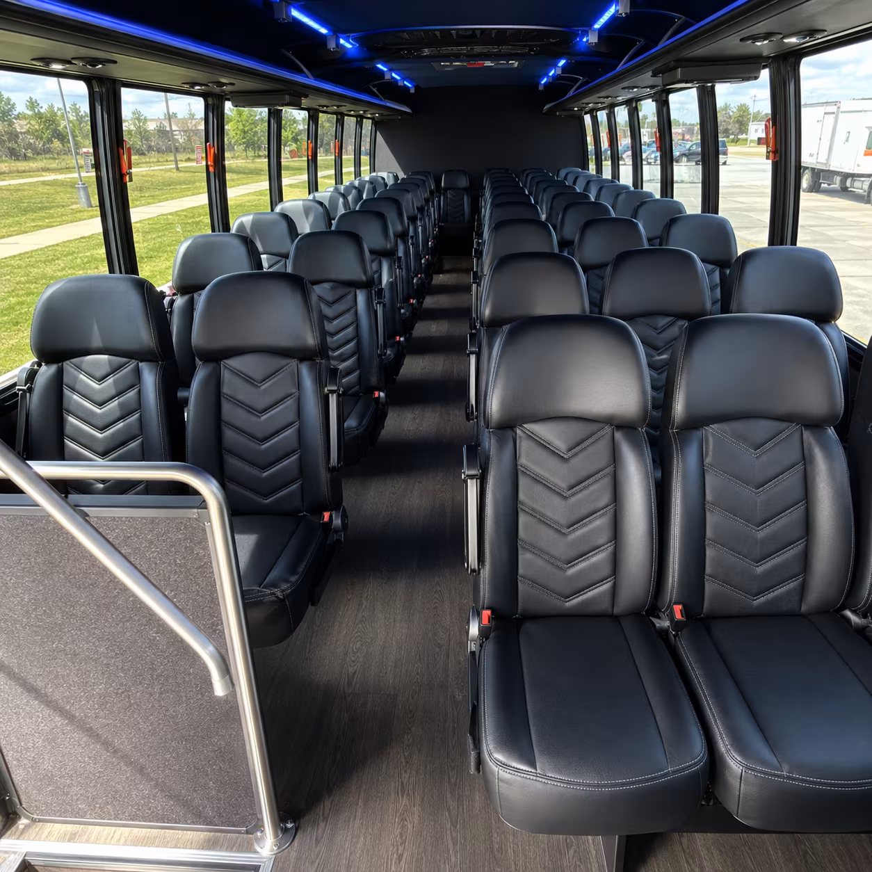 sugar land 28 passenger minibus interior