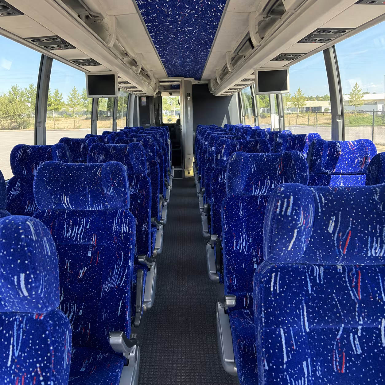 sugar land 54 passenger charter bus interior